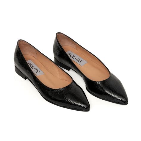 Black Naplak Patent Leather Ballerinas 